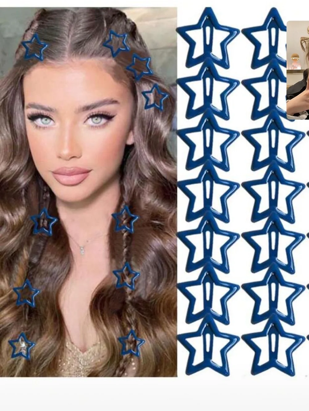 Baby Blue Star butterfly Hair Clips - Set of Decorative Hair Accessories